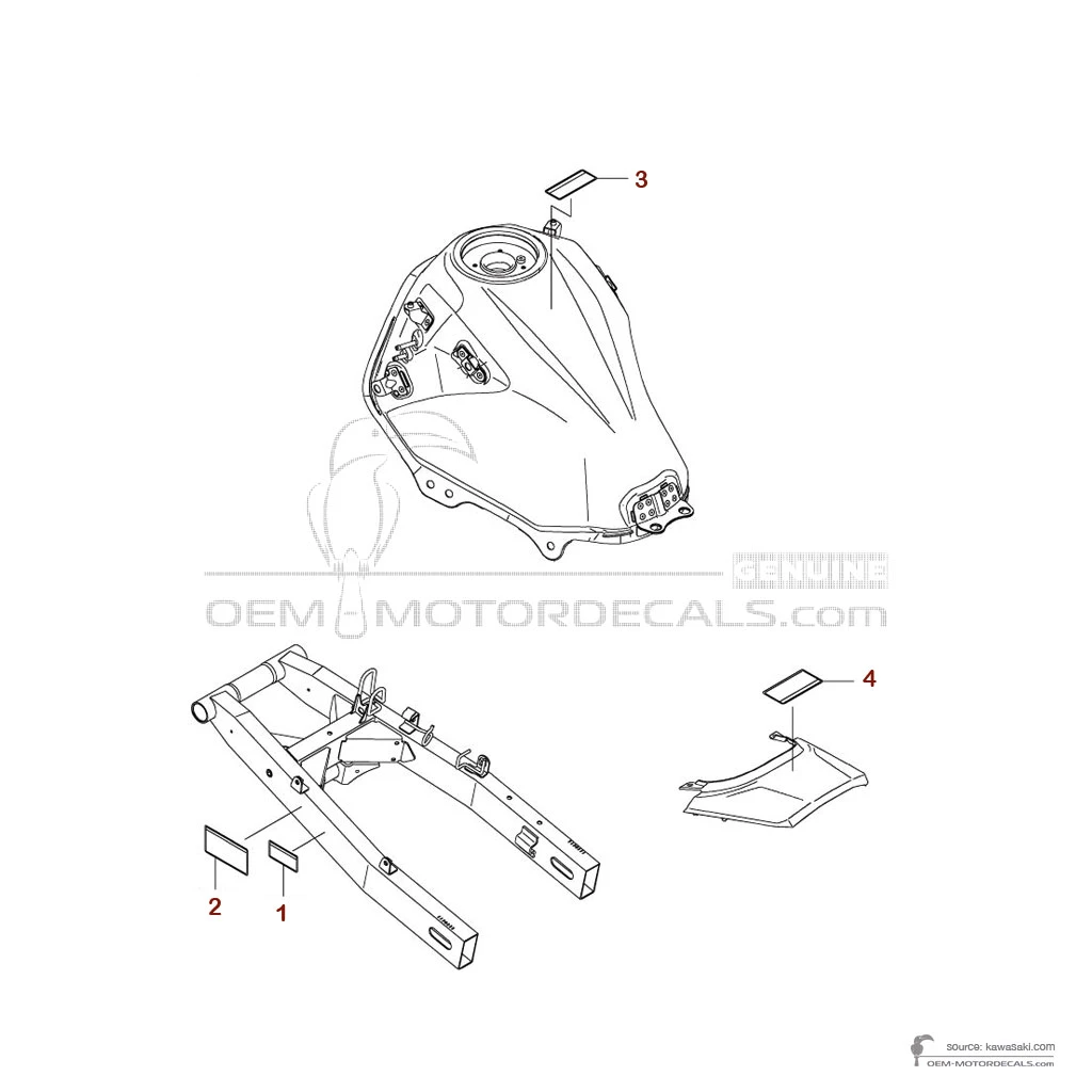 Decals for Kawasaki KLE300 VERSYSX - Caution labels • Kawasaki OEM Decals