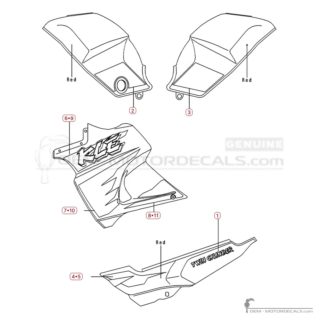 Decals for Kawasaki KLE 500 1998 • Kawasaki OEM Decals
