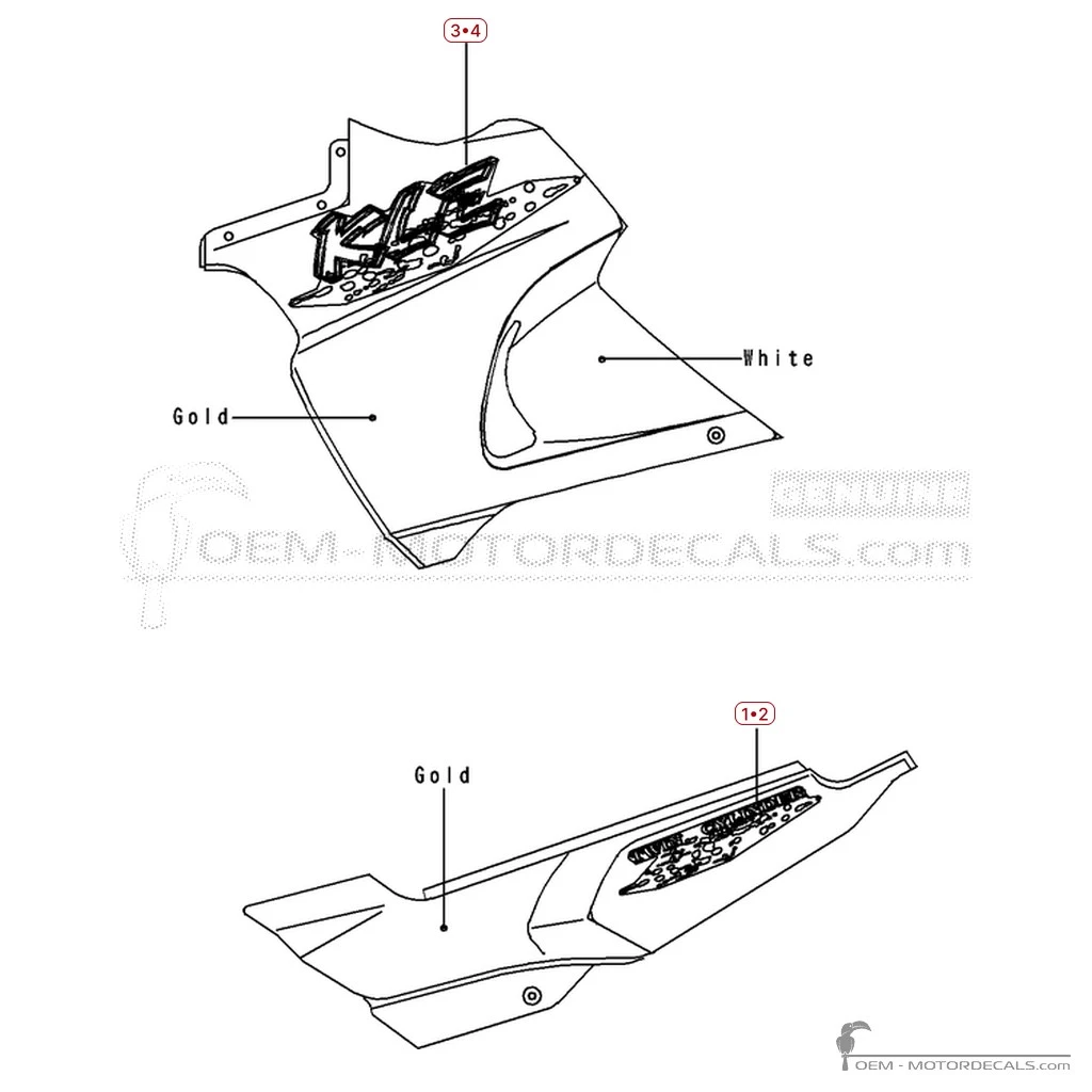 Decals for Kawasaki KLE 500 2000 • Kawasaki OEM Decals