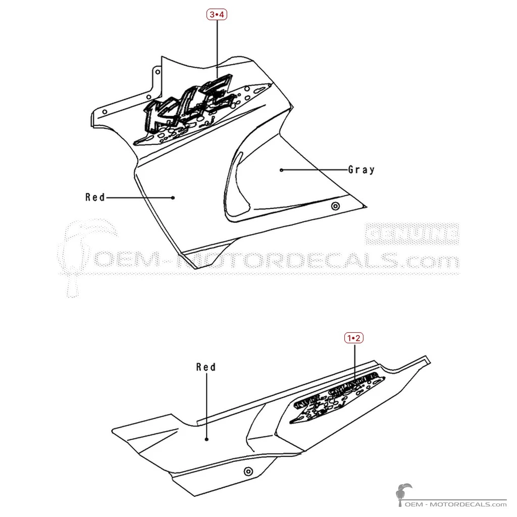 Decals for Kawasaki KLE 500 2000 • Kawasaki OEM Decals