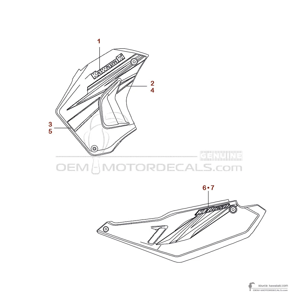 Decals for Kawasaki KLR650 2012 - Blue • Kawasaki OEM Decals