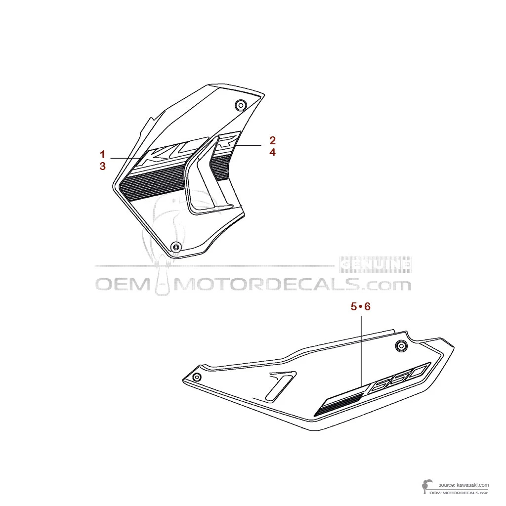 Decals for Kawasaki KLR650 2015 - Ebony • Kawasaki OEM Decals