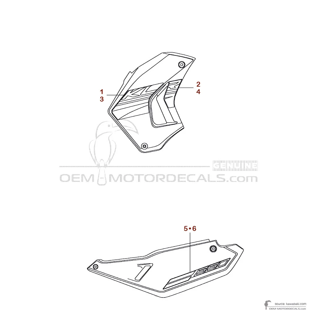 Stickers voor Kawasaki KLR650 2016 - Ebony • Kawasaki OEM Stickers
