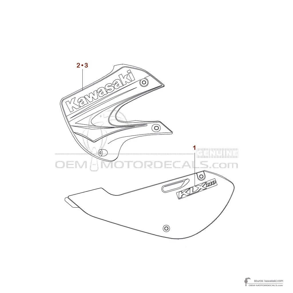 Adesivi per Kawasaki KLX110 2003 - Verde • Kawasaki Adesivi OEM