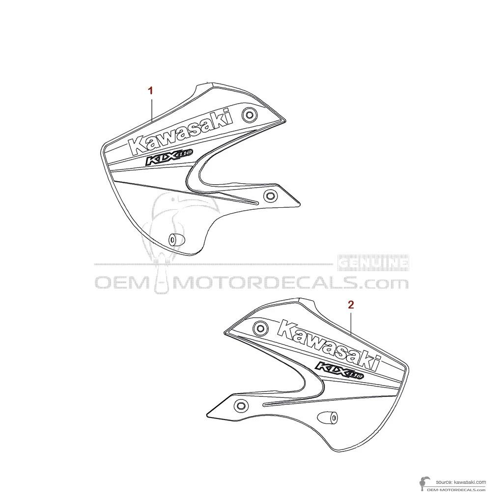Stickers voor Kawasaki KLX110 2006 - Groen • Kawasaki OEM Stickers