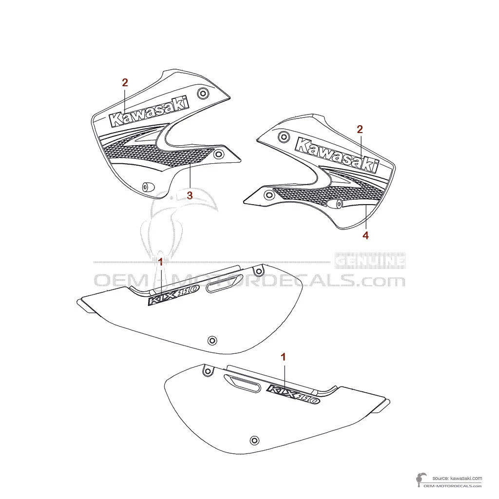 Naklejki do Kawasaki KLX110 2007 - Zielony • Kawasaki Naklejki OEM