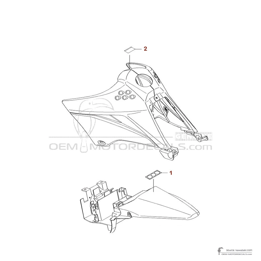 Aufkleber für Kawasaki KLX110 2018 - Vorsichtsetiketten • Kawasaki OEM-Aufkleber
