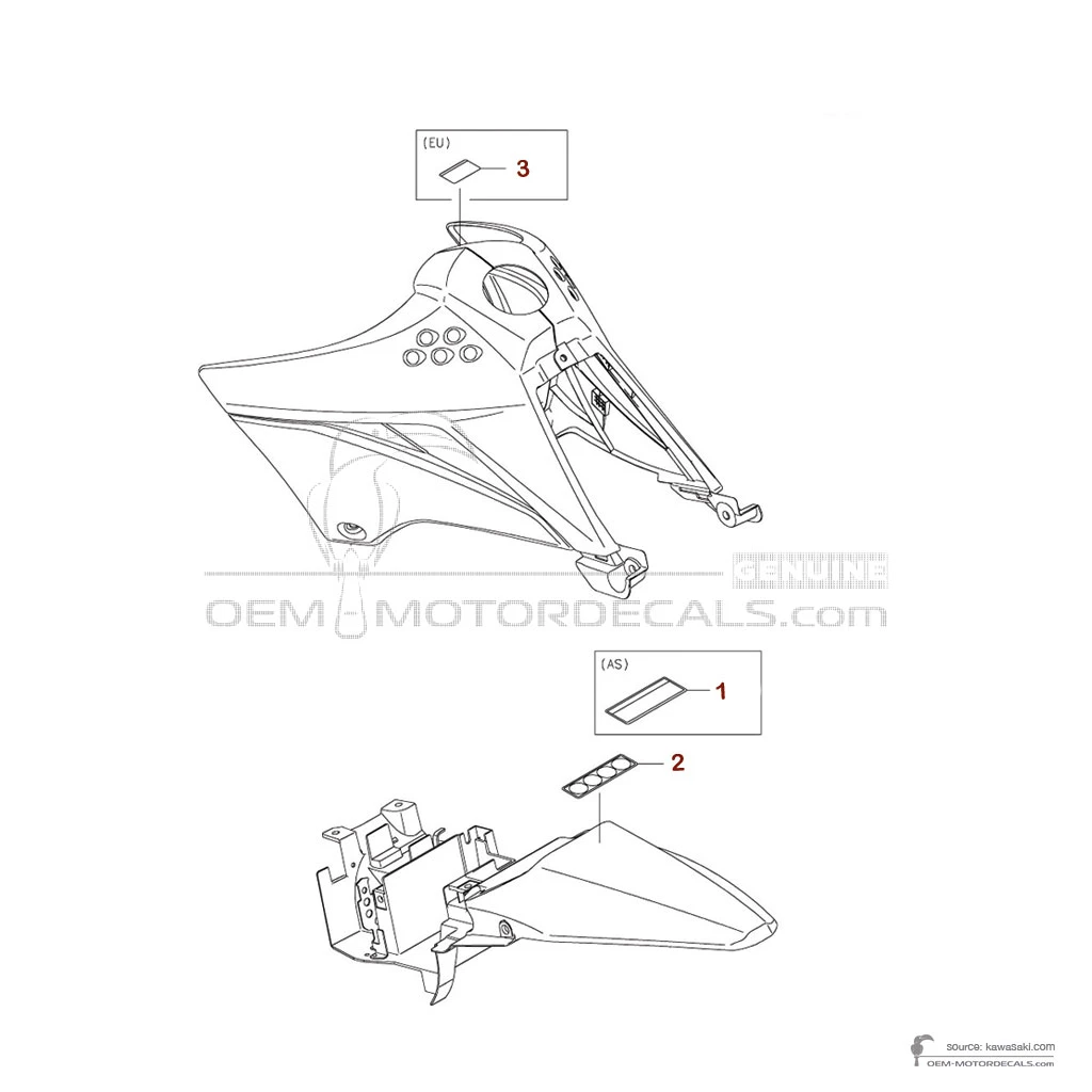Naklejki do Kawasaki KLX110 2023 - Etykiety ostrzegawcze • Kawasaki Naklejki OEM