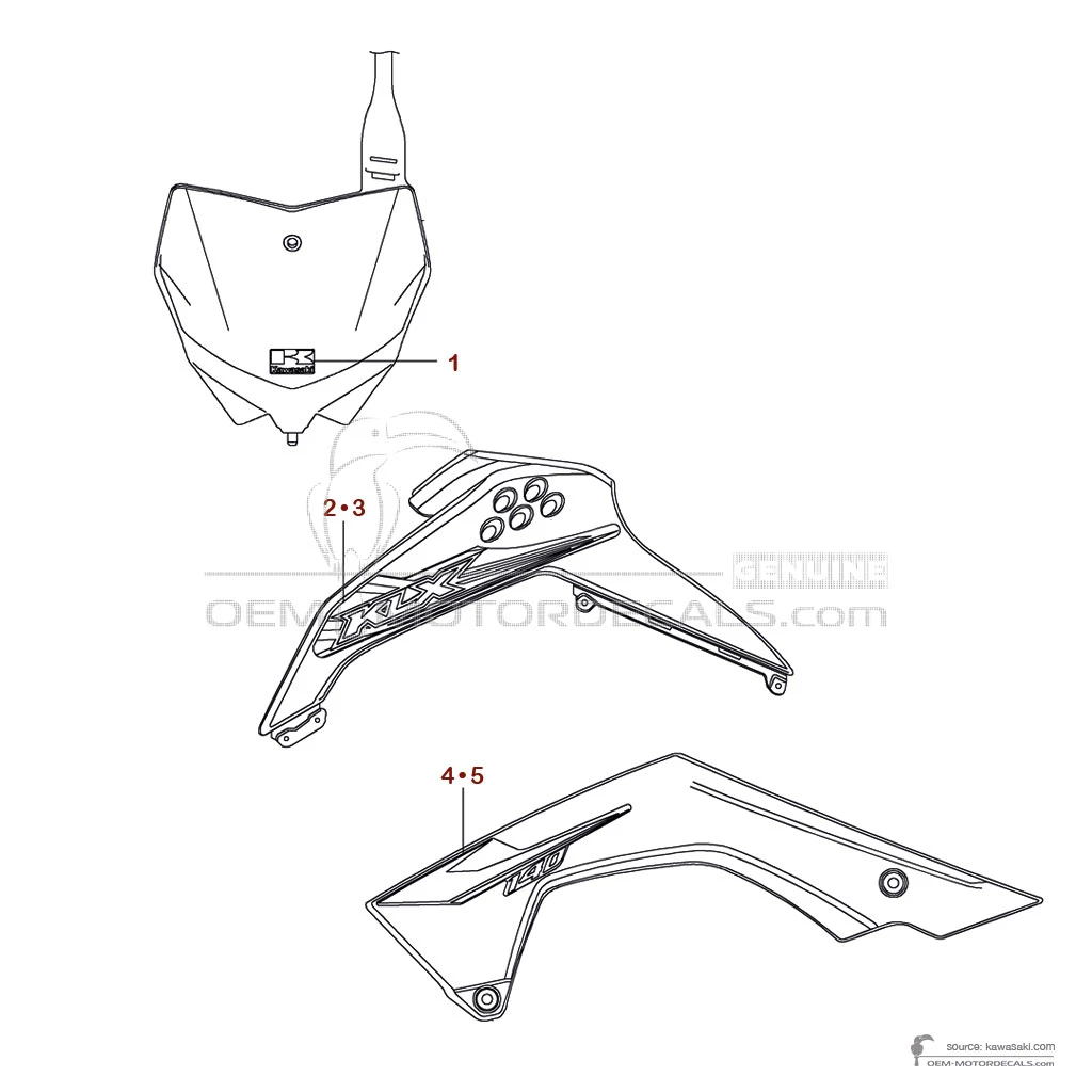Naklejki do Kawasaki KLX140 2017 - Zielony • Kawasaki Naklejki OEM
