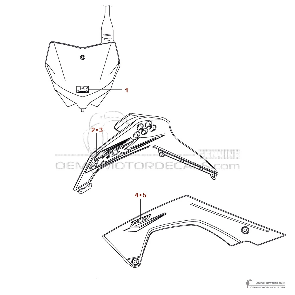 Naklejki do Kawasaki KLX140 2018 - Zielony • Kawasaki Naklejki OEM
