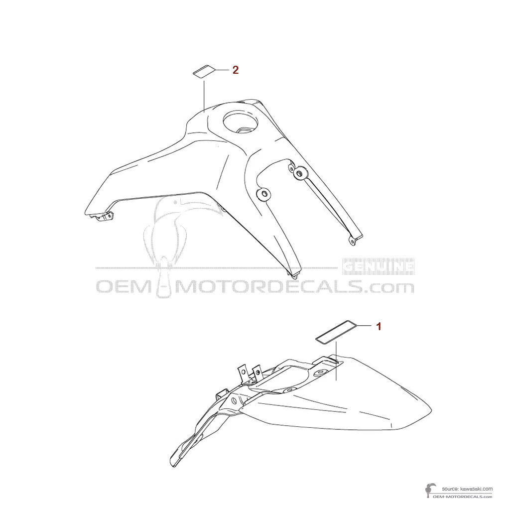 Decals for Kawasaki KLX140 2023 - Caution labels • Kawasaki OEM Decals