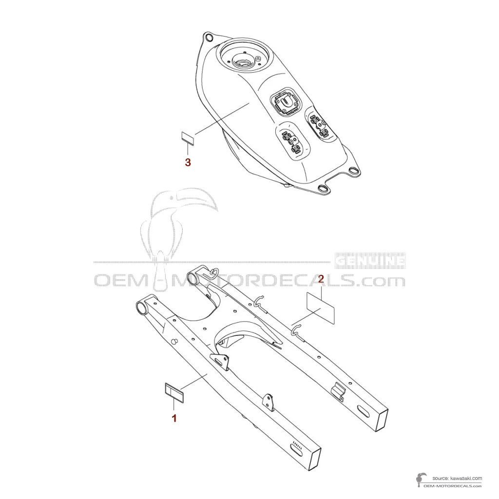 Pegatinas para Kawasaki KLX230 2020 - Etiquetas de precaución • Kawasaki Pegatinas OEM