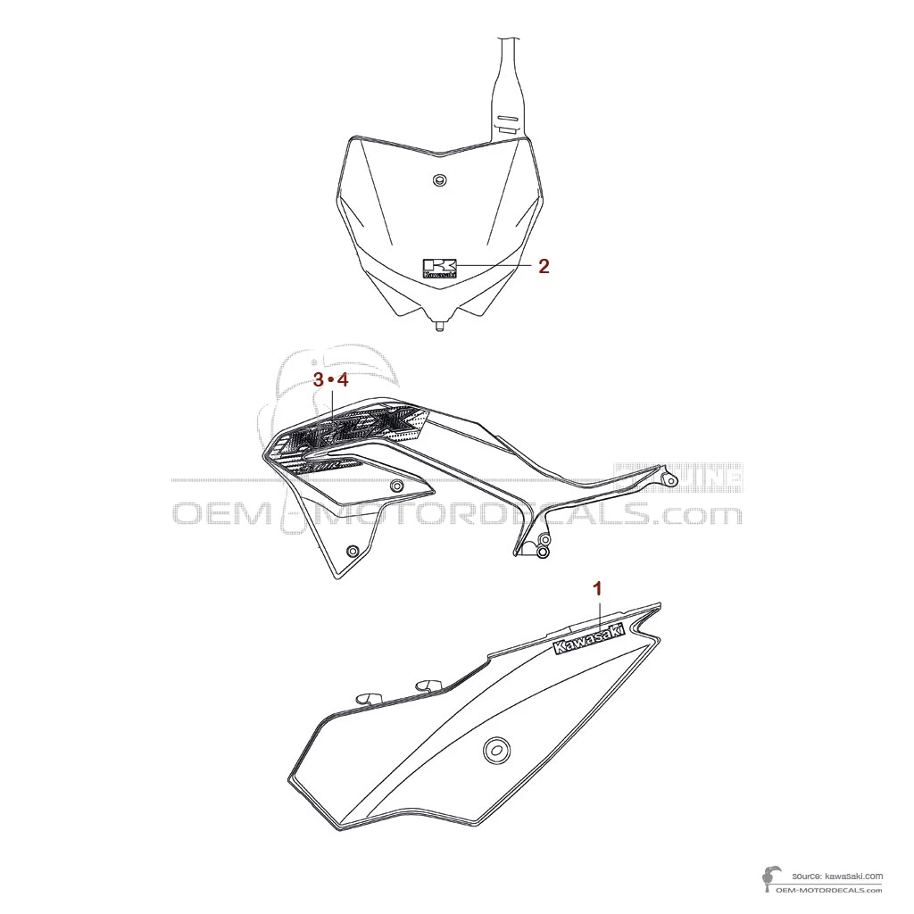 Naklejki do Kawasaki KLX230R 2020 - Zielony • Kawasaki Naklejki OEM