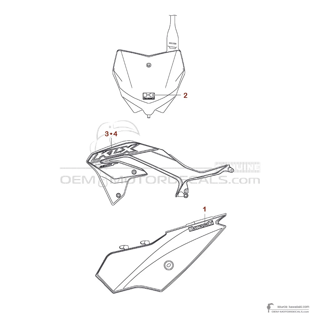 Naklejki do Kawasaki KLX230R 2021 - Zielony • Kawasaki Naklejki OEM