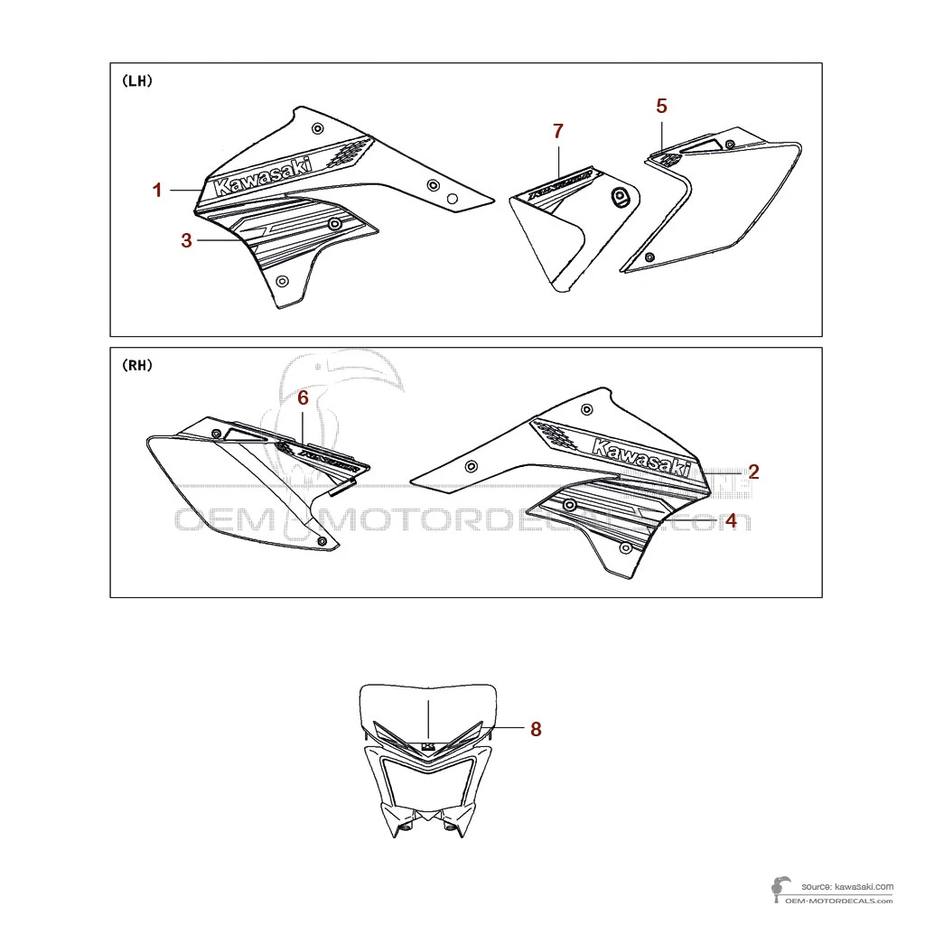 Aufkleber für Kawasaki KLX450R 2013 - Grün • Kawasaki OEM-Aufkleber