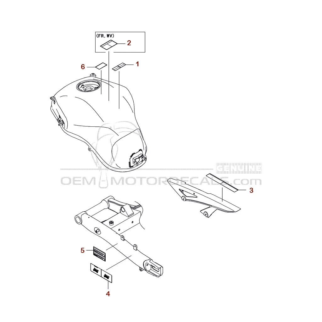 Decals for Kawasaki KLZ1000 VERSYS - Caution labels • Kawasaki OEM Decals