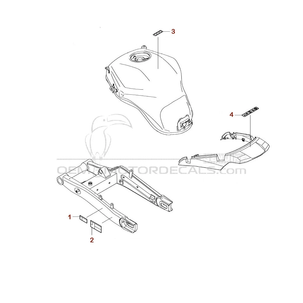 Decals for Kawasaki KLZ1000 VERSYS - Caution labels • Kawasaki OEM Decals
