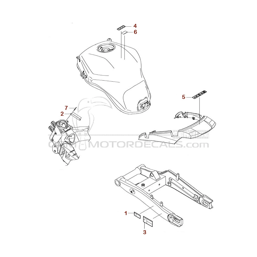 Stickers voor Kawasaki KLZ1000 VERSYS - Voorzichtigheid labels • Kawasaki OEM Stickers