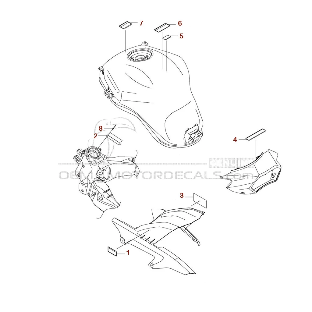 Decals for Kawasaki KLZ1000S VERSYS - Caution labels • Kawasaki OEM Decals