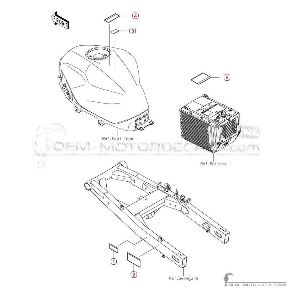 Aufkleber für Warnhinweise • Kawasaki OEM-Aufkleber Aufkleber für Warnhinweise • Kawasaki OEM-Aufkleber
