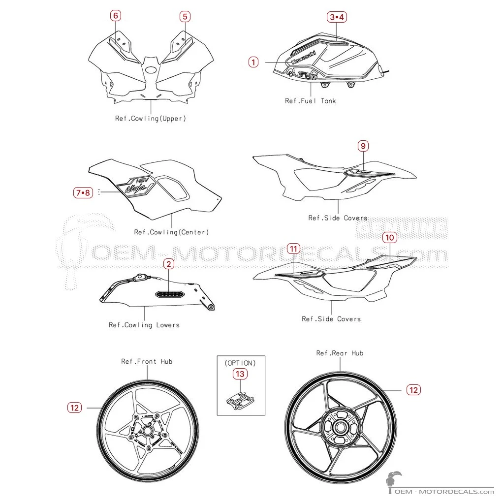 Aufkleber für Kawasaki NINJA 7 HYBRID 2024 • Kawasaki OEM-Aufkleber Aufkleber für Kawasaki NINJA 7 HYBRID 2024 • Kawasaki OEM-Aufkleber