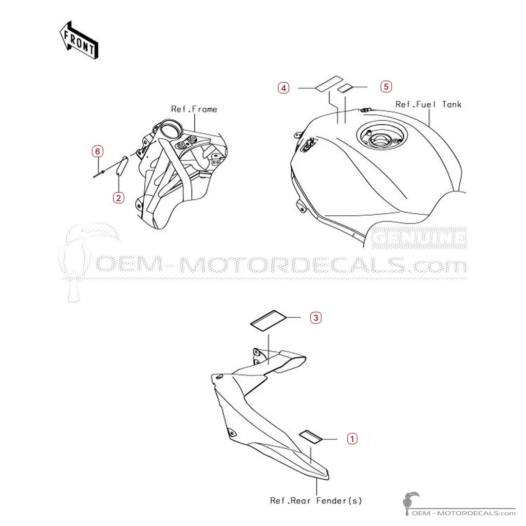 Etiquetas de precaución para NINJA H2 | ZX1000 2017 • Kawasaki Pegatinas OEM Etiquetas de precaución para NINJA H2 | ZX1000 2017 • Kawasaki Pegatinas OEM