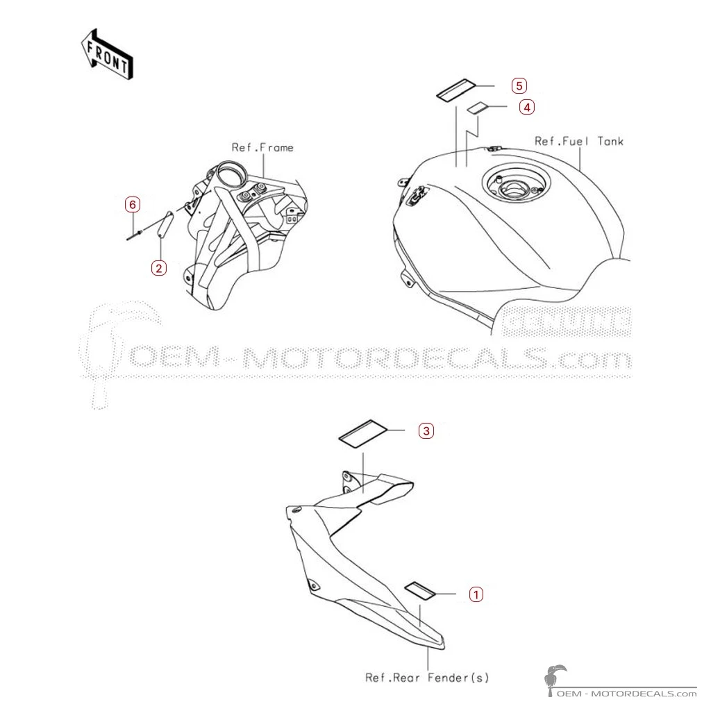 Etichette di avvertenza per NINJA H2 | ZX1000 2019 • Kawasaki Adesivi OEM Etichette di avvertenza per NINJA H2 | ZX1000 2019 • Kawasaki Adesivi OEM