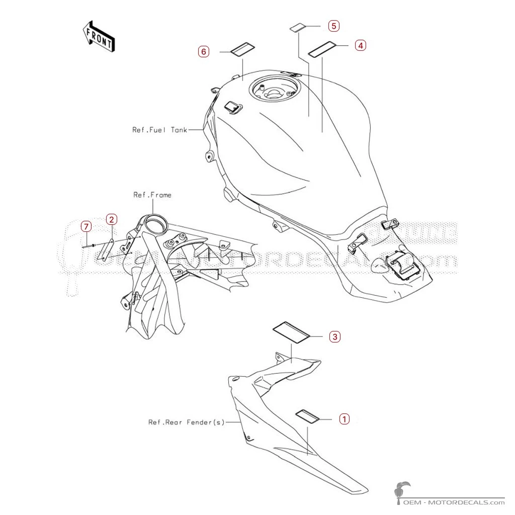 Autocollants pour Étiquettes d'avertissement • Kawasaki Autocollants OEM Autocollants pour Étiquettes d'avertissement • Kawasaki Autocollants OEM