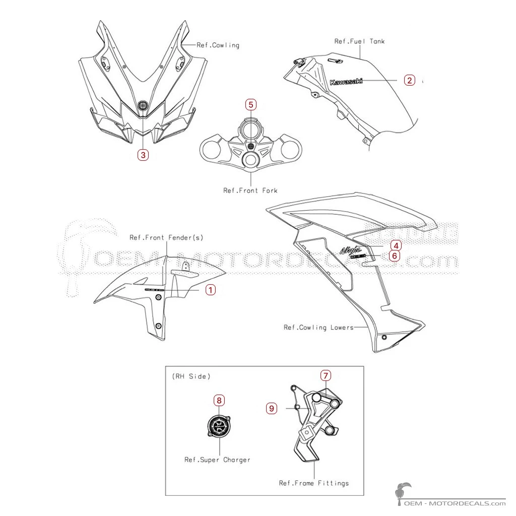 Autocollants pour Kawasaki NINJA H2 | ZX1000 SX 2020 • Kawasaki Autocollants OEM Autocollants pour Kawasaki NINJA H2 | ZX1000 SX 2020 • Kawasaki Autocollants OEM