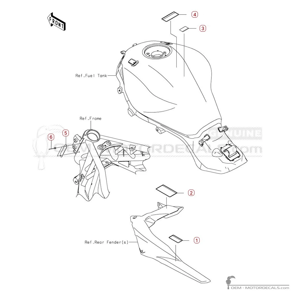 Etiquetas de precaución para NINJA H2 | ZX1000 2023 • Kawasaki Pegatinas OEM