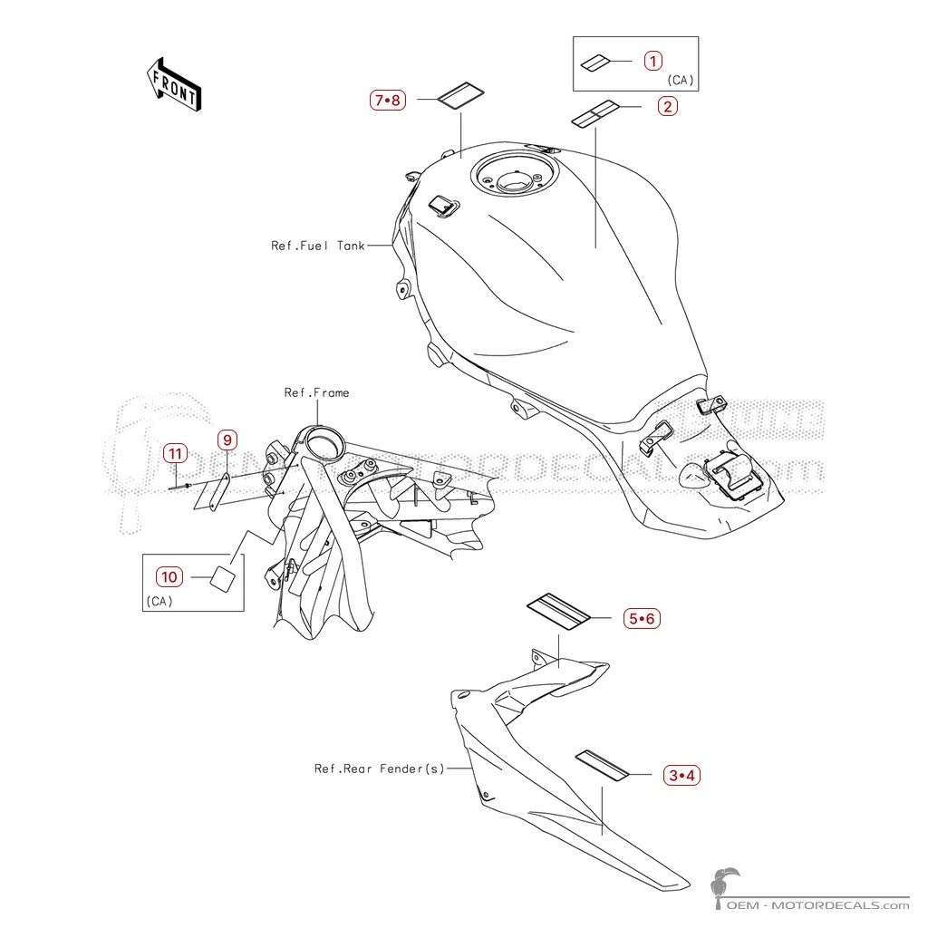 Warnhinweise für NINJA H2 | ZX1000 2024 • Kawasaki OEM-Aufkleber