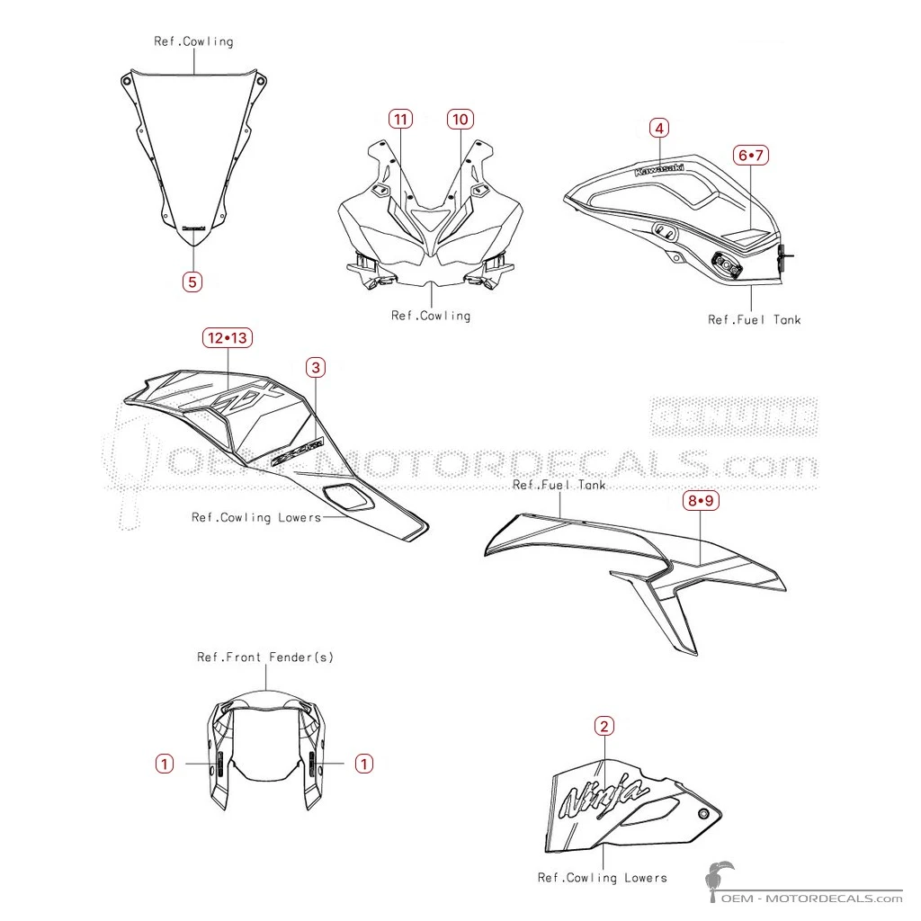 Aufkleber für Kawasaki NINJA ZX-4RR 2026 • Kawasaki OEM-Aufkleber