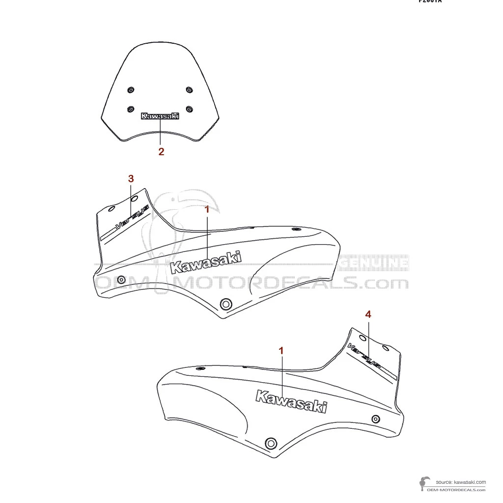 Naklejki do Kawasaki KLE650 VERSYS 2007 - Srebrny • Kawasaki Naklejki OEM
