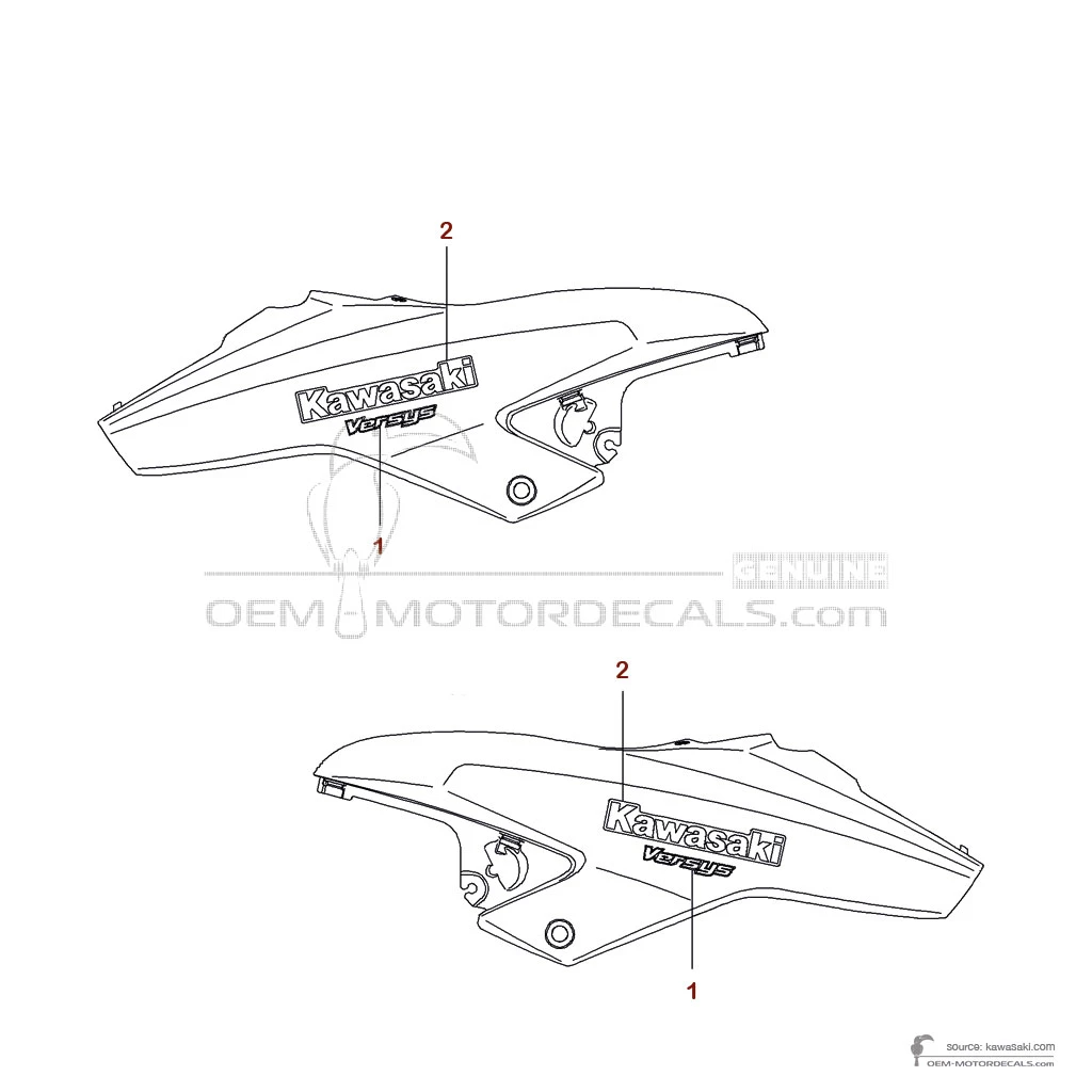Naklejki do Kawasaki KLE650 VERSYS 2014 - Czarny • Kawasaki Naklejki OEM