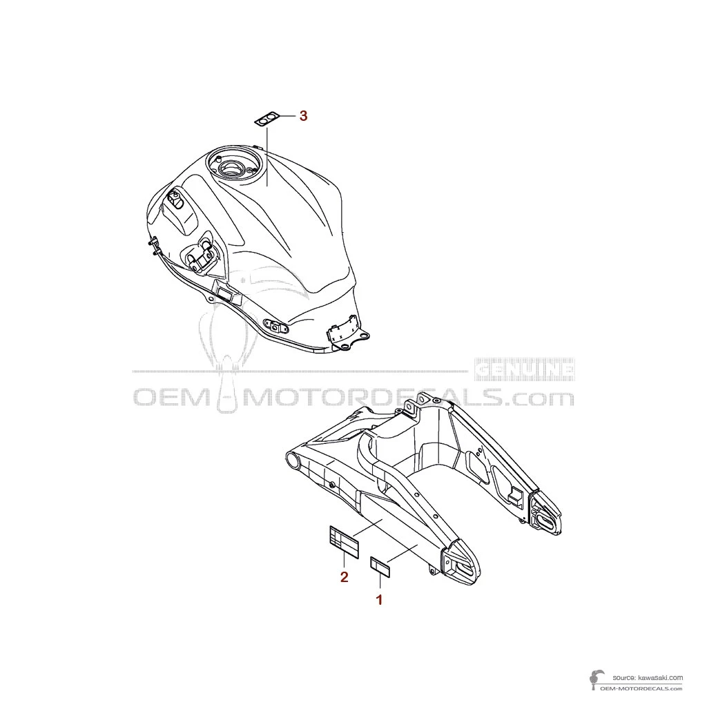 Naklejki do Kawasaki KLE650 VERSYS - Etykiety ostrzegawcze • Kawasaki Naklejki OEM
