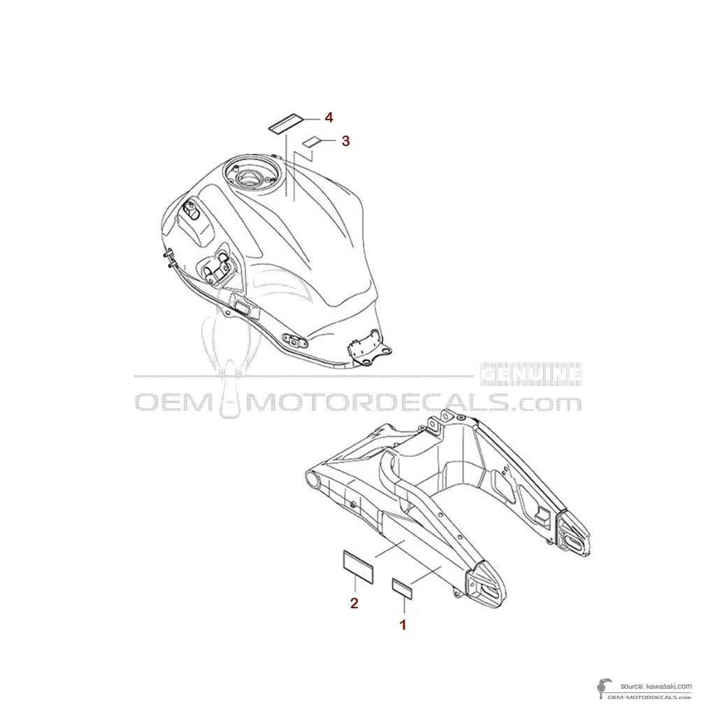 Decals for Kawasaki KLE650 VERSYS - Caution labels • Kawasaki OEM Decals