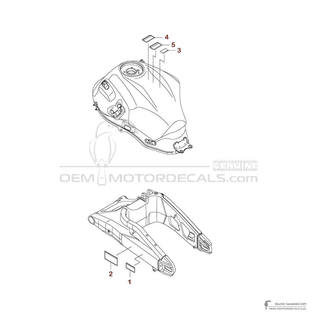 Decals for Kawasaki KLE650 VERSYS - Caution labels • Kawasaki OEM Decals