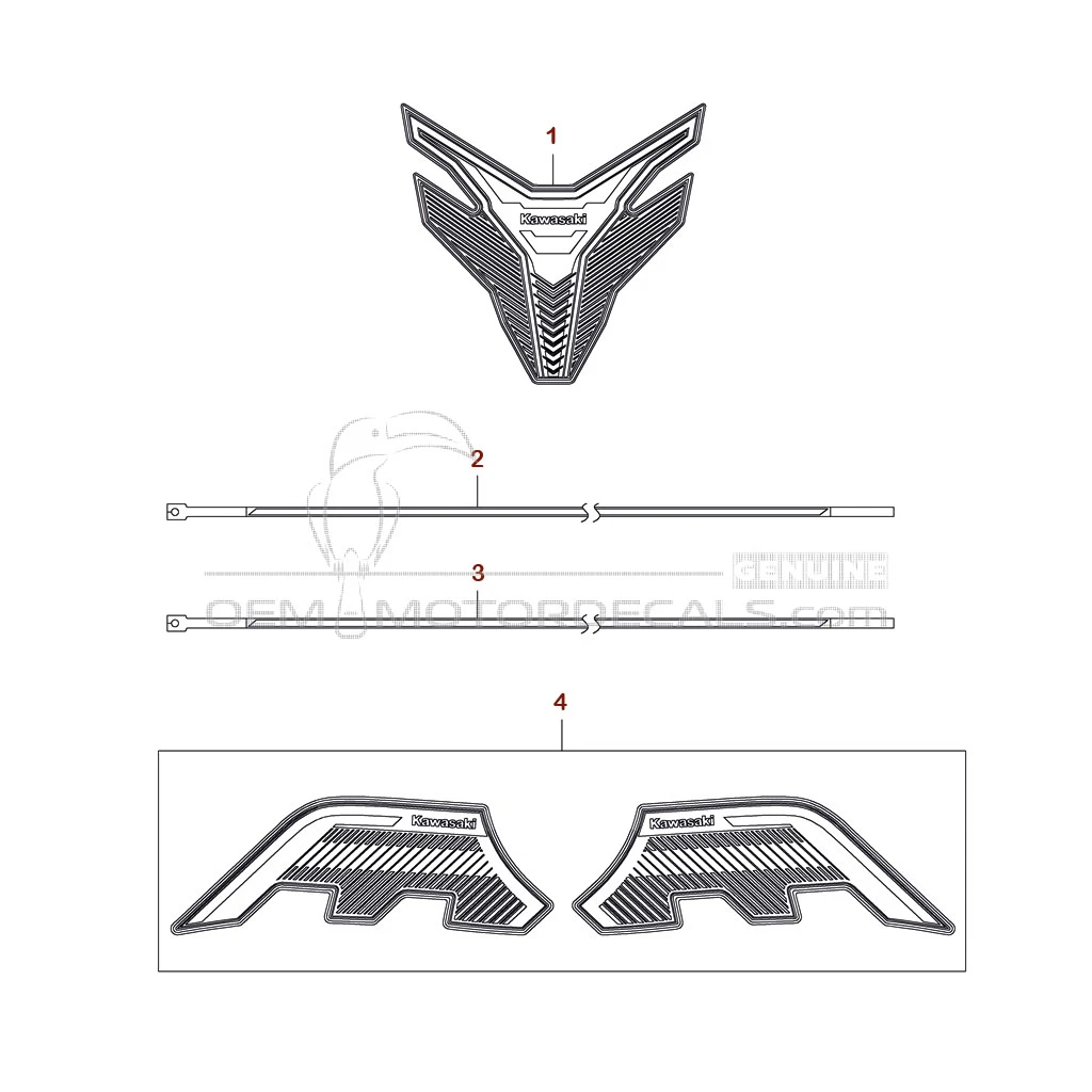 Pegatinas para Kawasaki VERSYS 1100 2025 - Pegatinas Opcionales • Kawasaki Pegatinas OEM