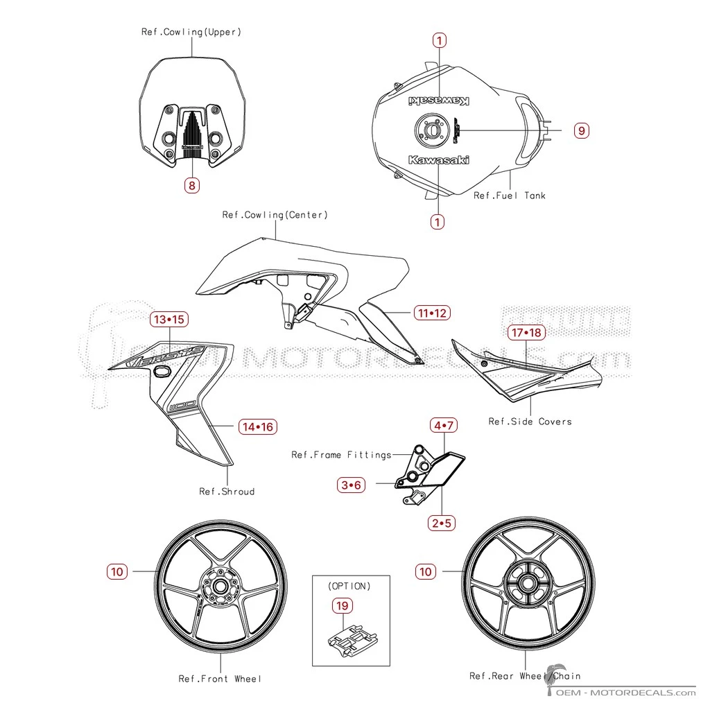 Aufkleber für Kawasaki VERSYS 1100 SE 2026 • Kawasaki OEM-Aufkleber