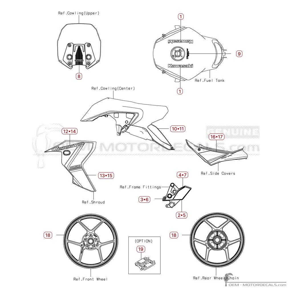 Pegatinas para Kawasaki VERSYS 1100 SE 2026 • Kawasaki Pegatinas OEM