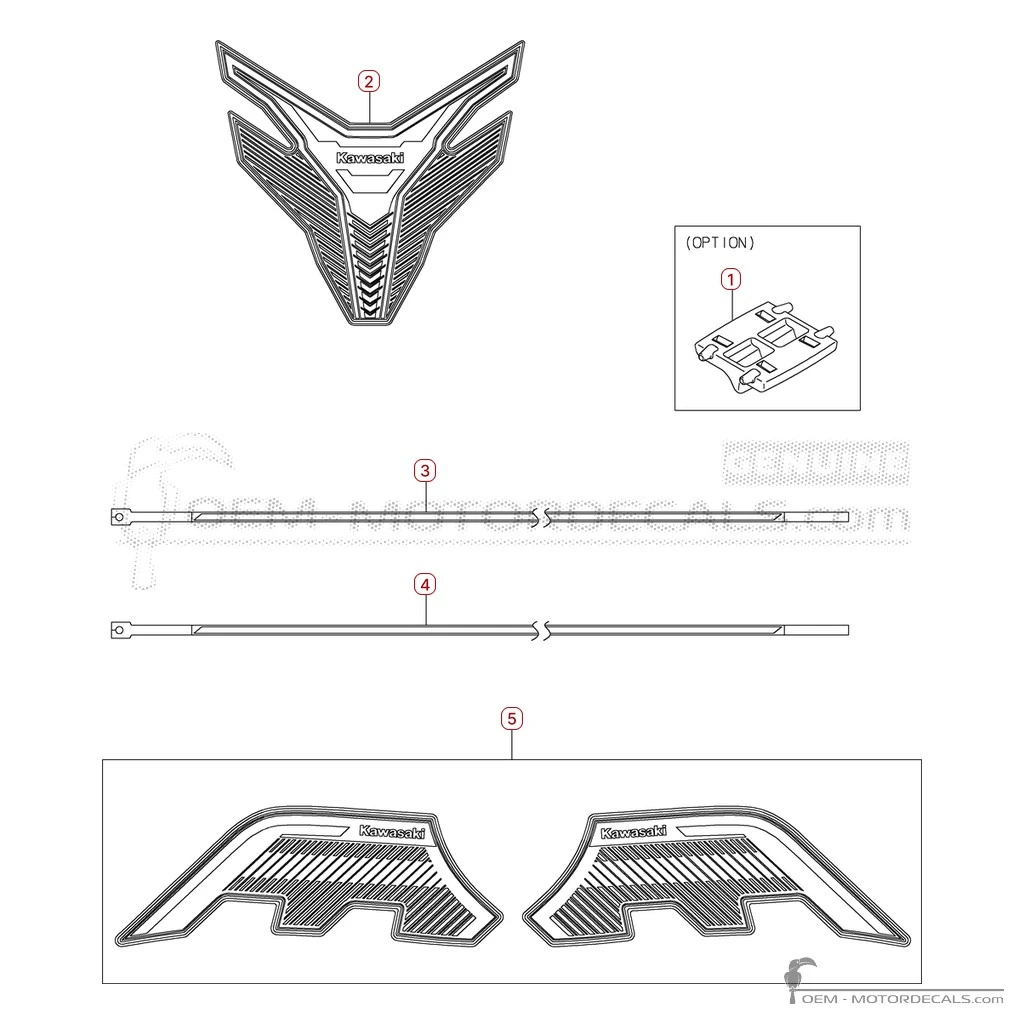 Aufkleber für Optionale Aufkleber • Kawasaki OEM-Aufkleber