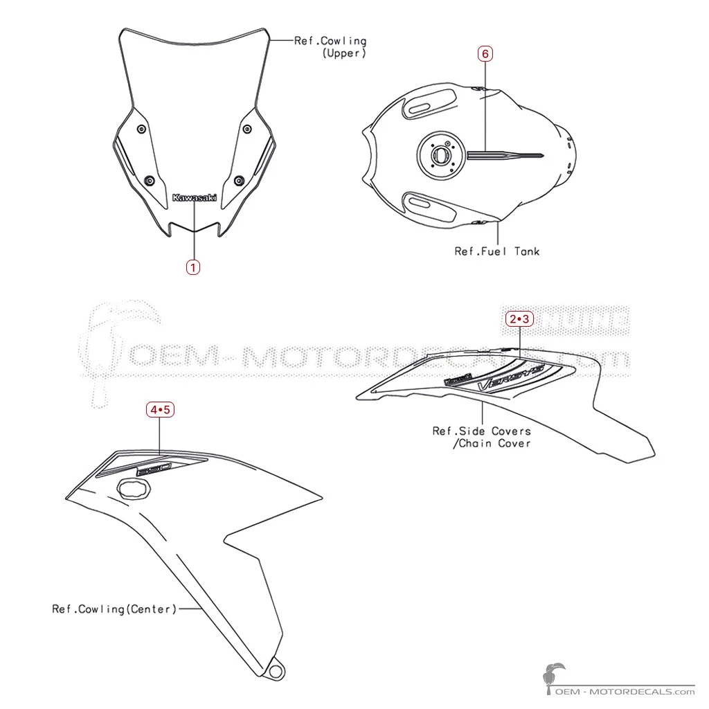 Decals for Kawasaki VERSYS 650 | KLE650 2026 • Kawasaki OEM Decals