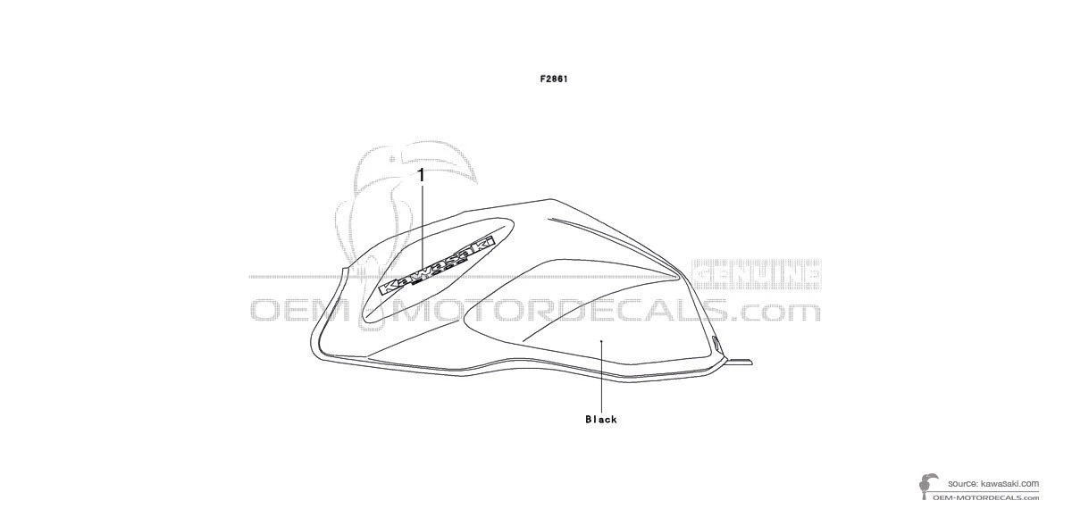 Stickers voor Kawasaki Z1000 2003 - Zwart • Kawasaki OEM Stickers