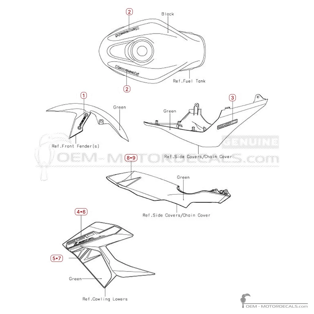 Aufkleber für Kawasaki Z250SL | BR250 2016 • Kawasaki OEM-Aufkleber Aufkleber für Kawasaki Z250SL | BR250 2016 • Kawasaki OEM-Aufkleber
