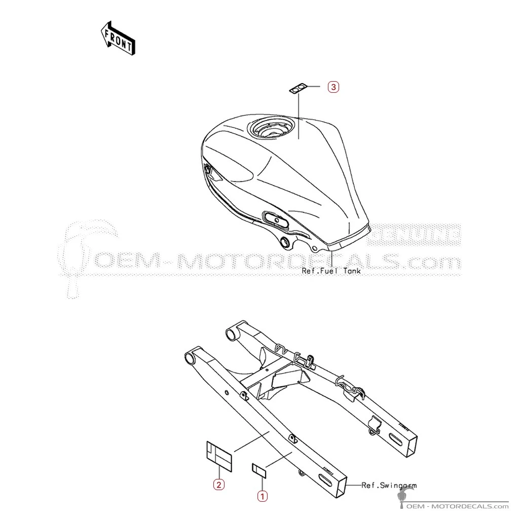 Etichette di avvertenza per Z250SL | BR250 2016 • Kawasaki Adesivi OEM