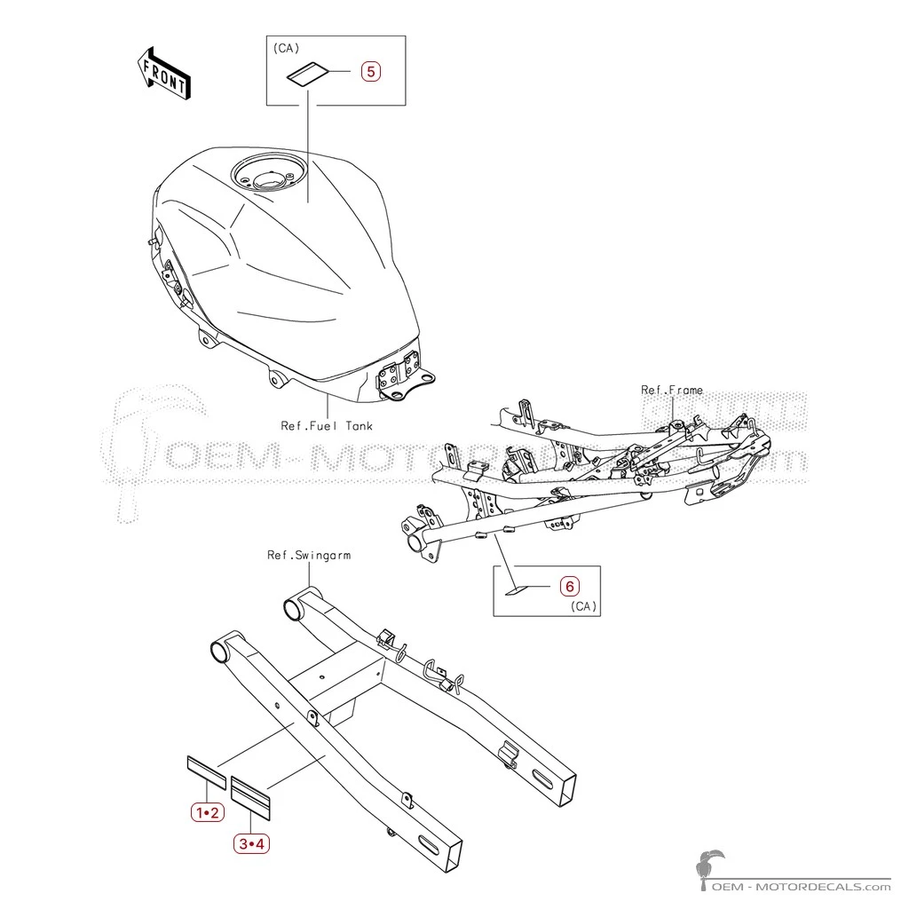 Decals for Caution labels • Kawasaki OEM Decals