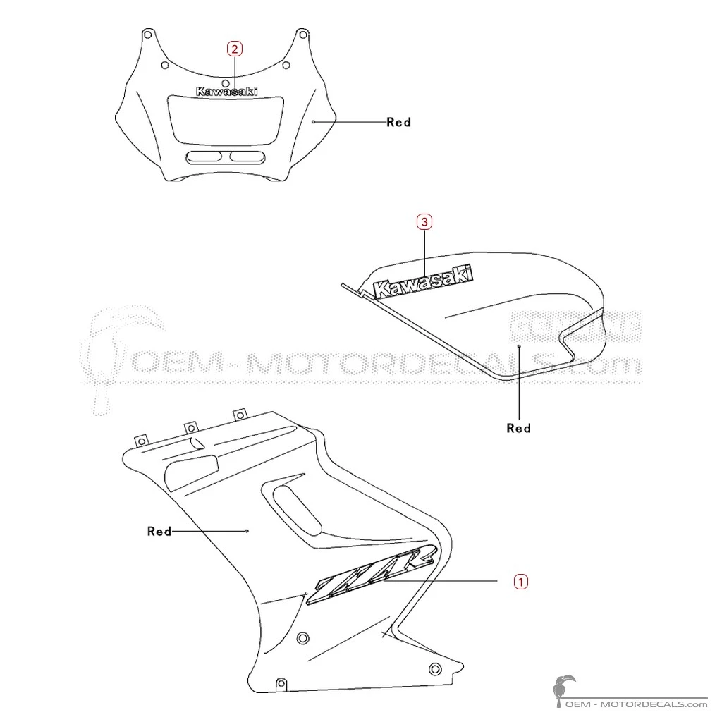 Aufkleber für Kawasaki ZZ-R250 | EX250 2004 • Kawasaki OEM-Aufkleber Aufkleber für Kawasaki ZZ-R250 | EX250 2004 • Kawasaki OEM-Aufkleber