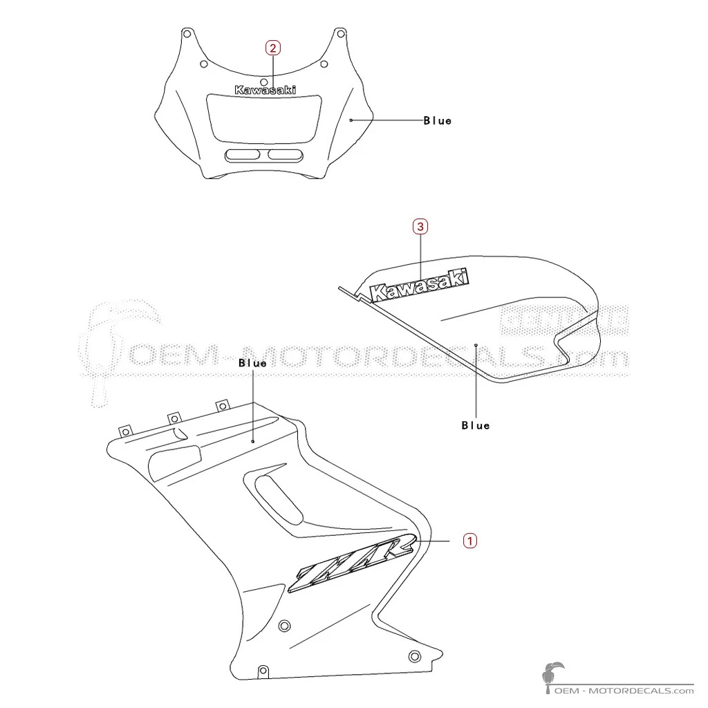 Adesivi per Kawasaki ZZ-R250 | EX250 2006 • Kawasaki Adesivi OEM Adesivi per Kawasaki ZZ-R250 | EX250 2006 • Kawasaki Adesivi OEM