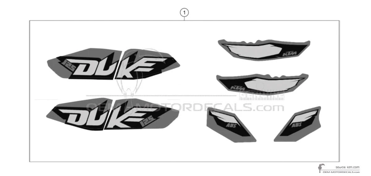 Stickers voor KTM 125 DUKE 2013 - Oranje • KTM OEM Stickers