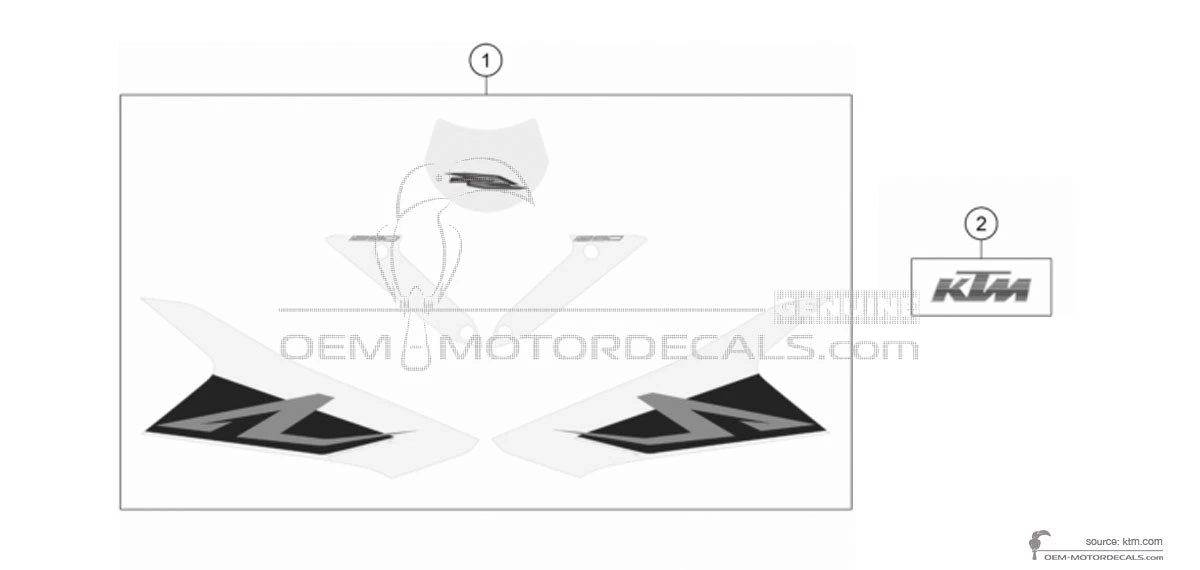 Naklejki do KTM 1290 SUPER DUKE R 2017 - Czarny • KTM Naklejki OEM